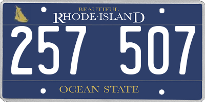 RI license plate 257507