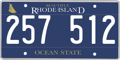 RI license plate 257512