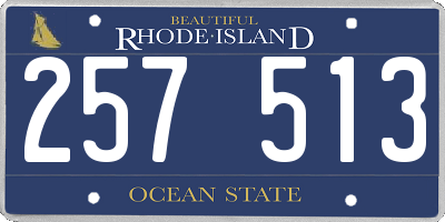 RI license plate 257513