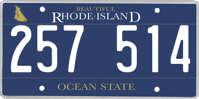 RI license plate 257514