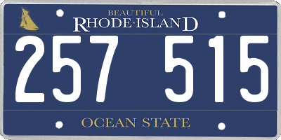 RI license plate 257515