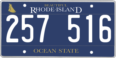 RI license plate 257516