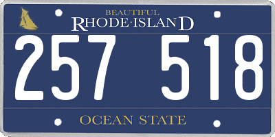 RI license plate 257518