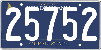 RI license plate 25752