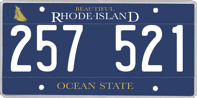 RI license plate 257521