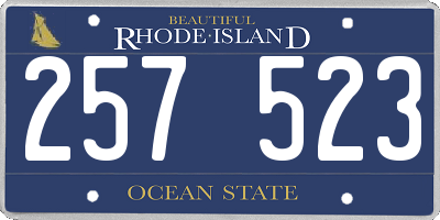 RI license plate 257523