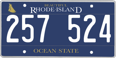 RI license plate 257524