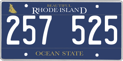 RI license plate 257525
