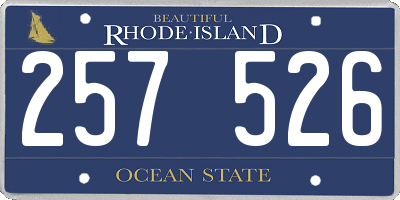 RI license plate 257526