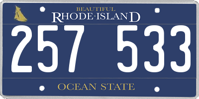RI license plate 257533