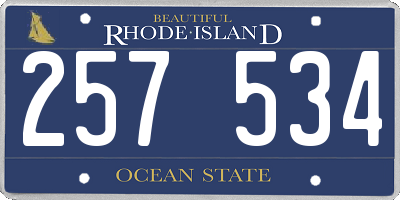RI license plate 257534