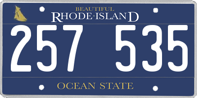 RI license plate 257535