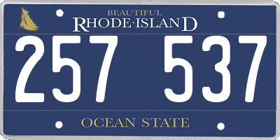 RI license plate 257537