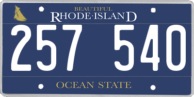 RI license plate 257540