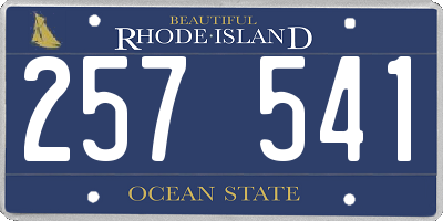 RI license plate 257541