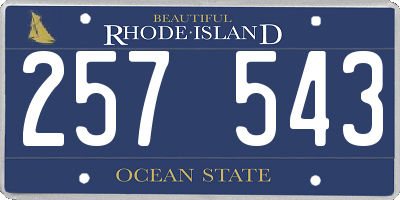 RI license plate 257543