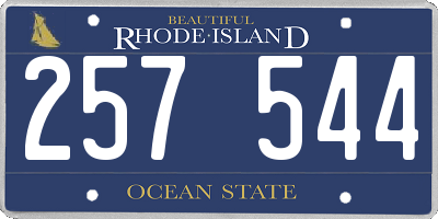 RI license plate 257544