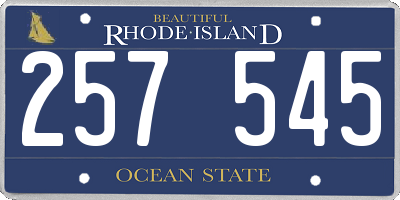 RI license plate 257545