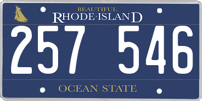 RI license plate 257546