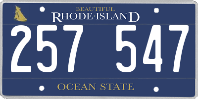 RI license plate 257547