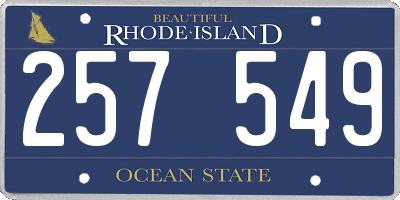 RI license plate 257549