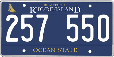 RI license plate 257550