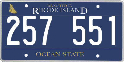 RI license plate 257551