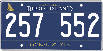 RI license plate 257552
