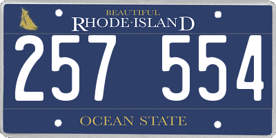 RI license plate 257554