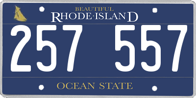 RI license plate 257557