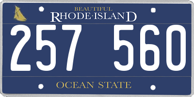 RI license plate 257560