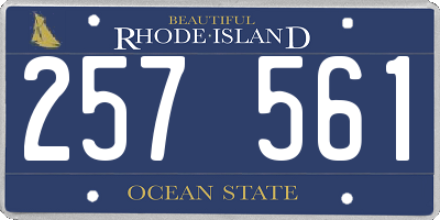 RI license plate 257561