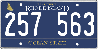RI license plate 257563