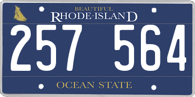 RI license plate 257564