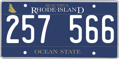 RI license plate 257566