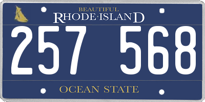 RI license plate 257568