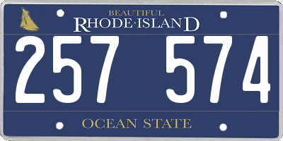 RI license plate 257574