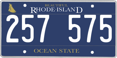 RI license plate 257575