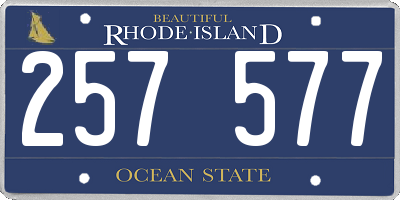 RI license plate 257577