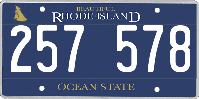 RI license plate 257578