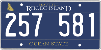 RI license plate 257581