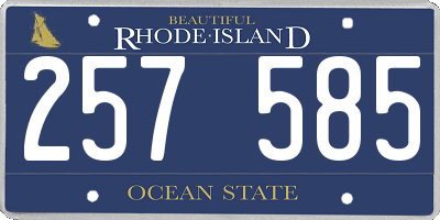 RI license plate 257585