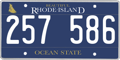 RI license plate 257586
