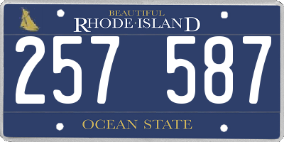 RI license plate 257587