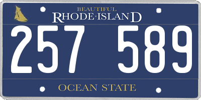 RI license plate 257589