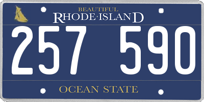 RI license plate 257590