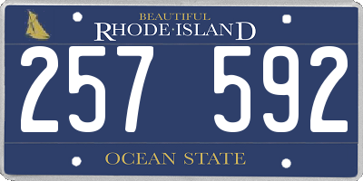 RI license plate 257592