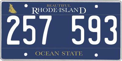 RI license plate 257593