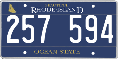 RI license plate 257594