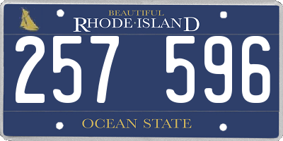 RI license plate 257596